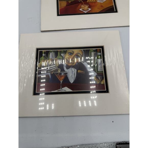Will Rafuse Jack & Basil Bartender Art Prints Set of 2 2001 Whimsical Bar Pub - Picture 7 of 8